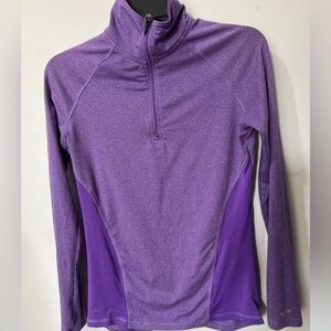 Champion Purple Quarter-Zip Long Sleeve Workout Summer Sport Women's Top